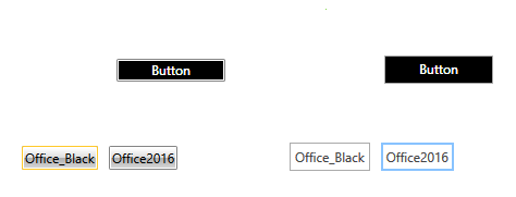 带有Office_Black和Office2016主题的RadButtons
